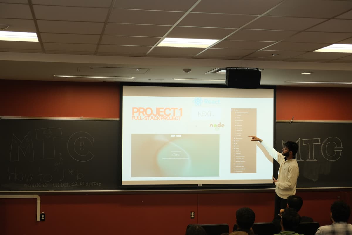 Hannan demos a full-stack project built with React, Next.js, and Node